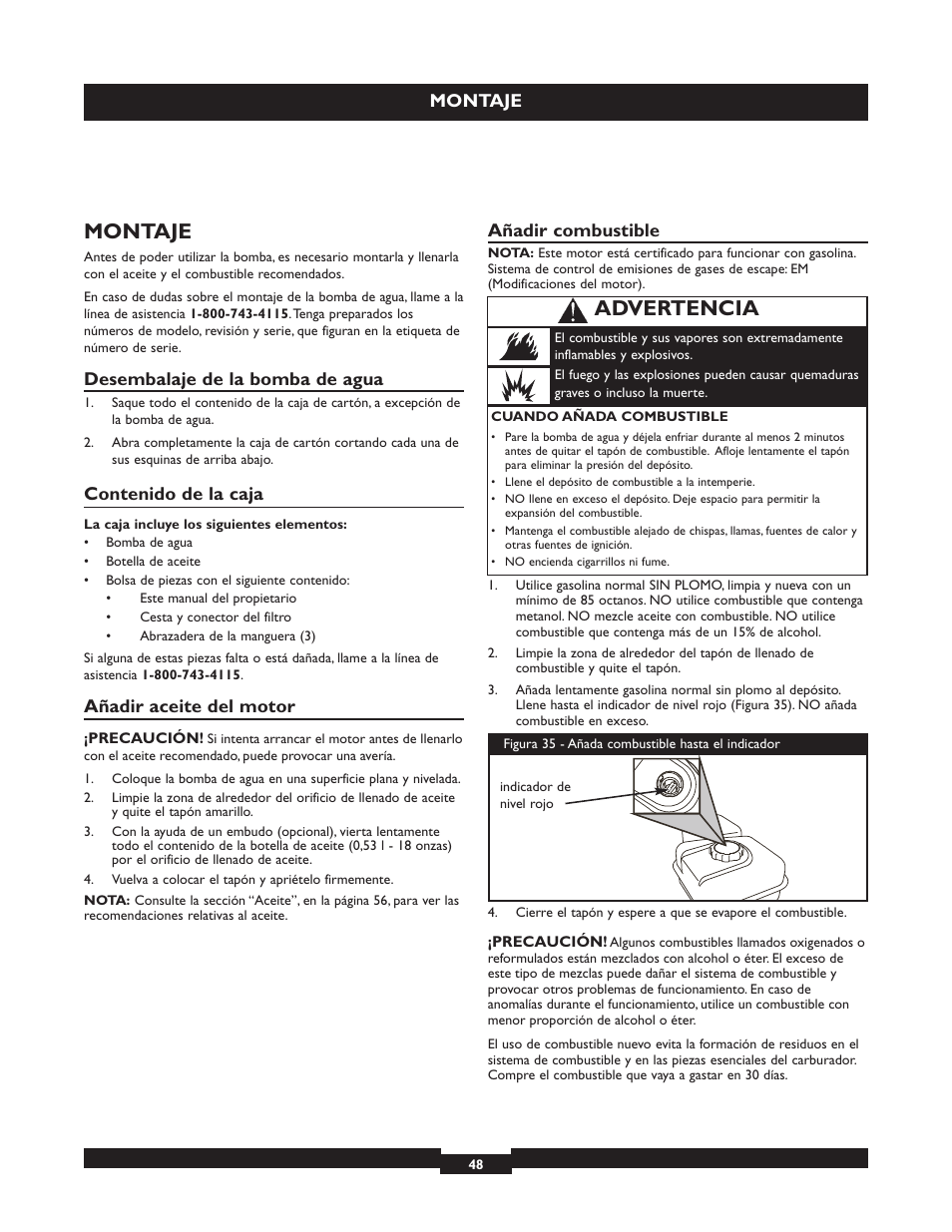 Briggs & Stratton 073004 WP15-225 User Manual | Page 48 / 64