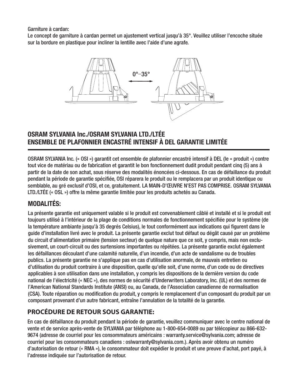 OSRAM SYLVANIA LED ULTRA 6” Gimbal Recessed Kit User Manual | Page 9 / 15