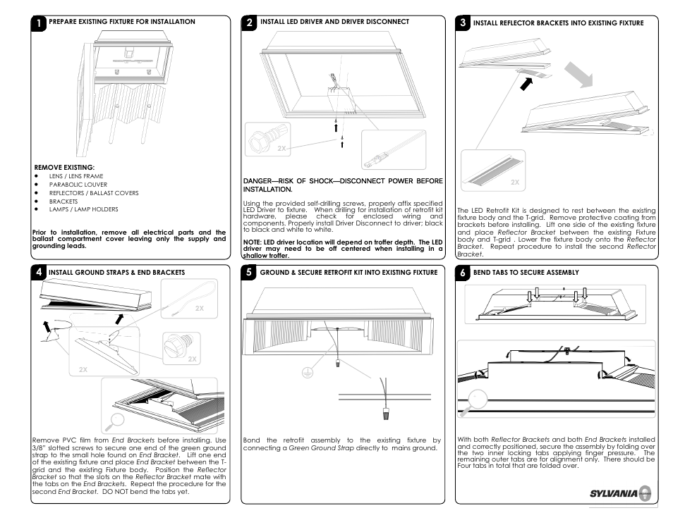 OSRAM SYLVANIA LED 2x2 Retrofit Kit User Manual | Page 2 / 3