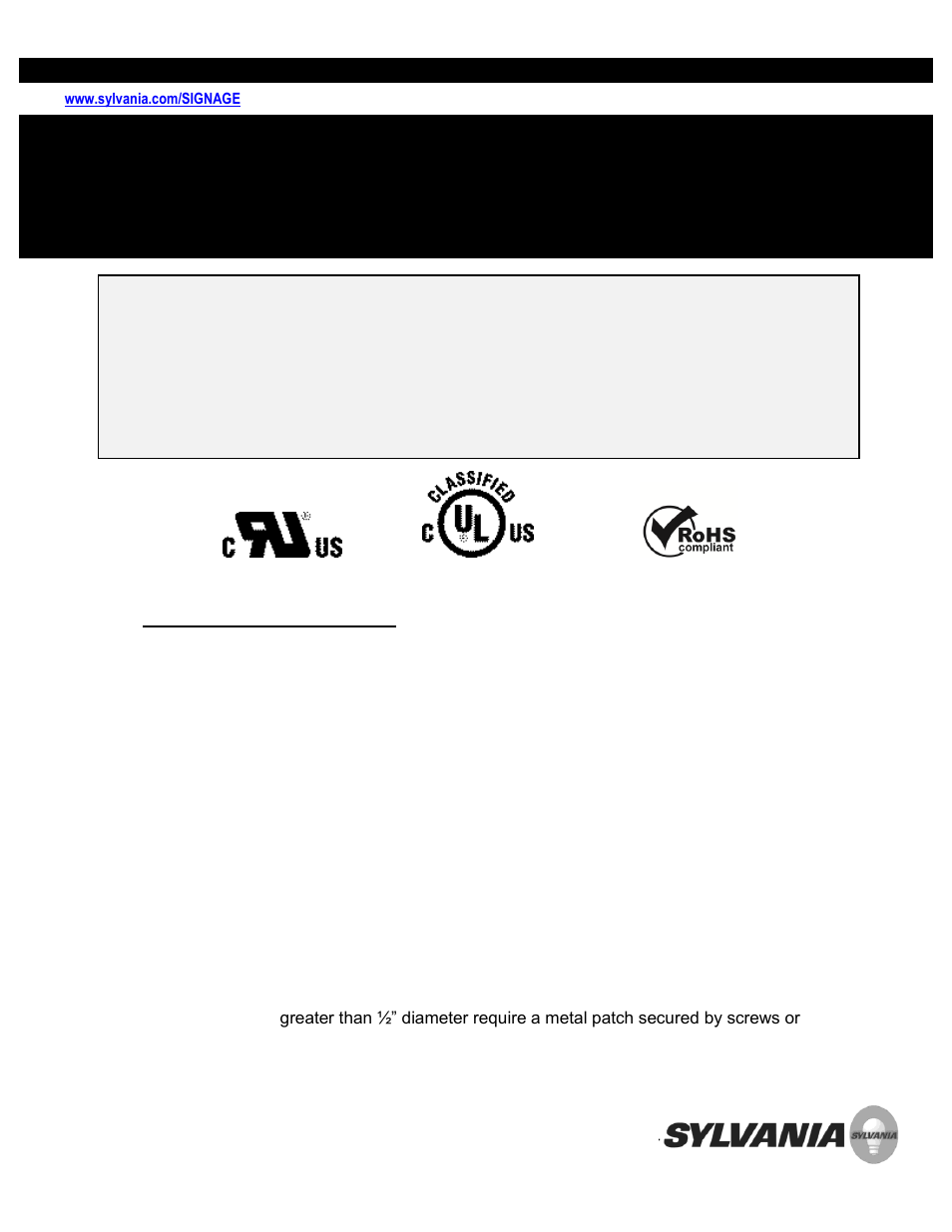 OSRAM SYLVANIA BoxLED Plus BX06BA-WF4 User Manual | 5 pages