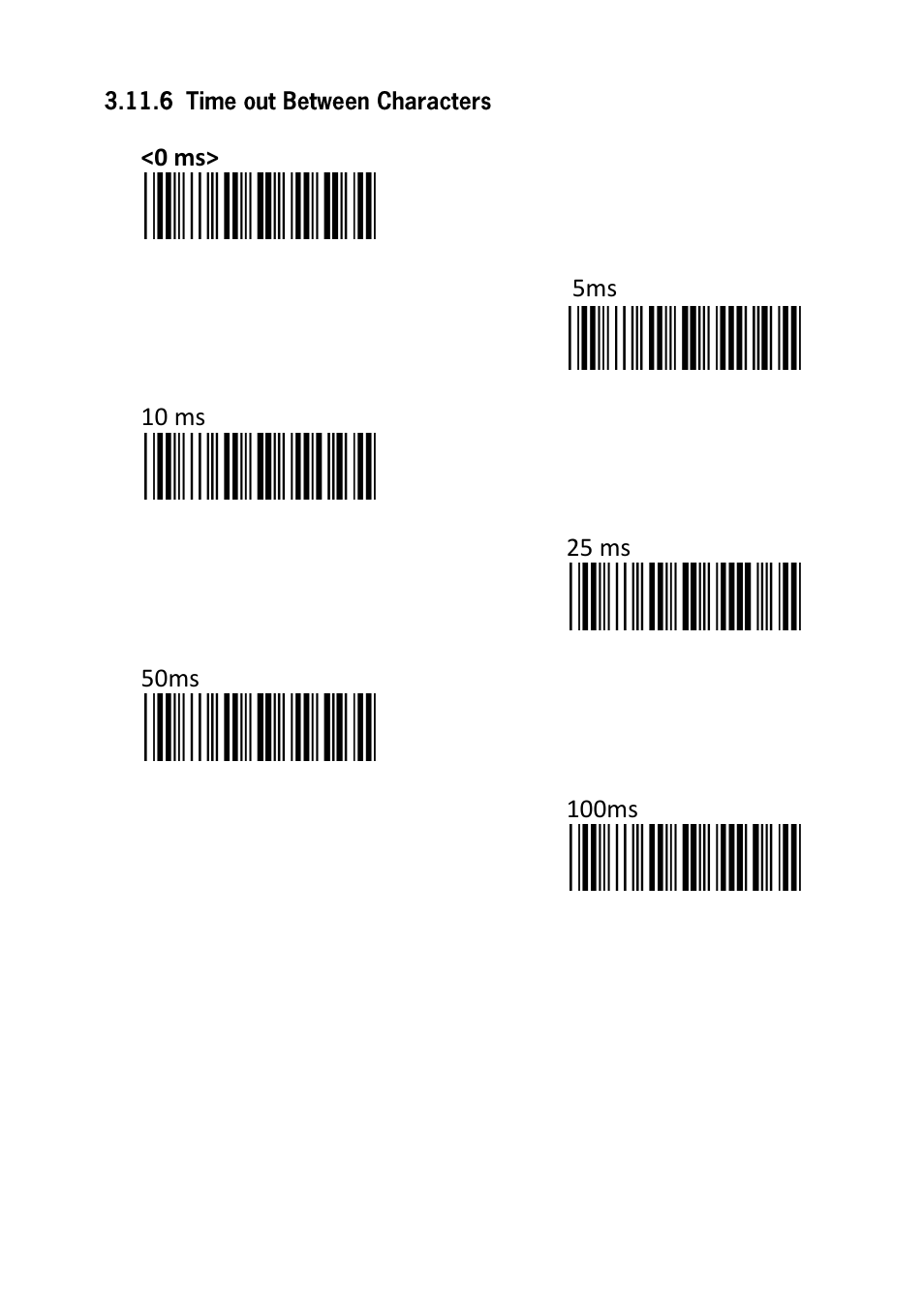 6 time out between characters | SCANTECH ID (Champtek company) VEGA V-1030 User Manual | Page 22 / 41
