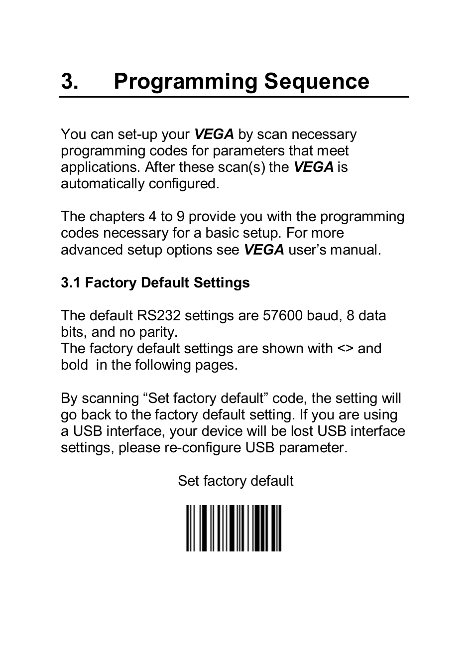 Programming sequence | SCANTECH ID (Champtek company) VEGA V-1040 User Manual | Page 10 / 32
