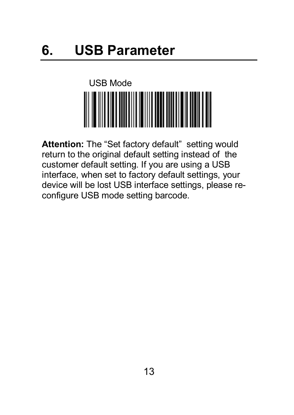 Usb parameter | SCANTECH ID (Champtek company) VEGA V-1040 User Manual | Page 15 / 32
