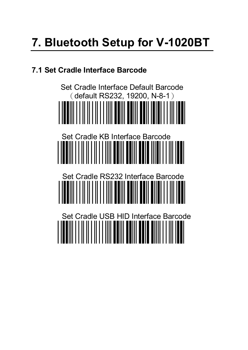 Bluetooth setup for v-1020bt | SCANTECH ID (Champtek company) VEGA V-1040 User Manual | Page 16 / 32