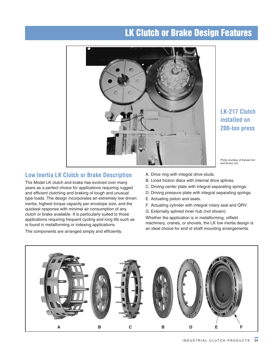 Lk clutch or brake design features, Low inertia lk clutch or brake description | Wichita Clutch LK Clutch User Manual | Page 3 / 4
