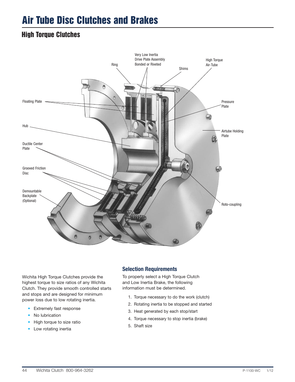 Wichita Clutch Low Inertia (LI) High Torque Clutch User Manual | 14 pages