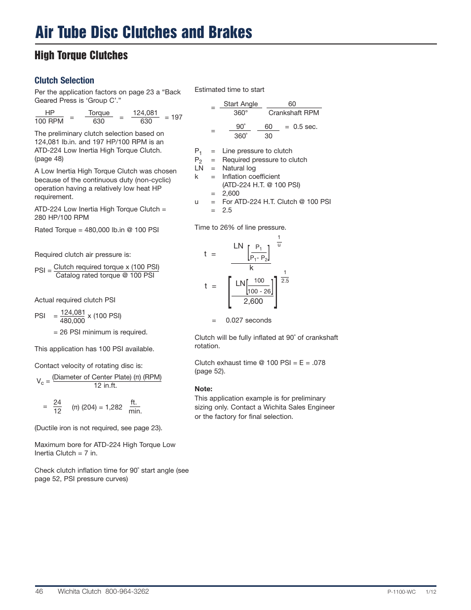 Air tube disc clutches and brakes, High torque clutches | Wichita Clutch Low Inertia (LI) High Torque Clutch User Manual | Page 3 / 14