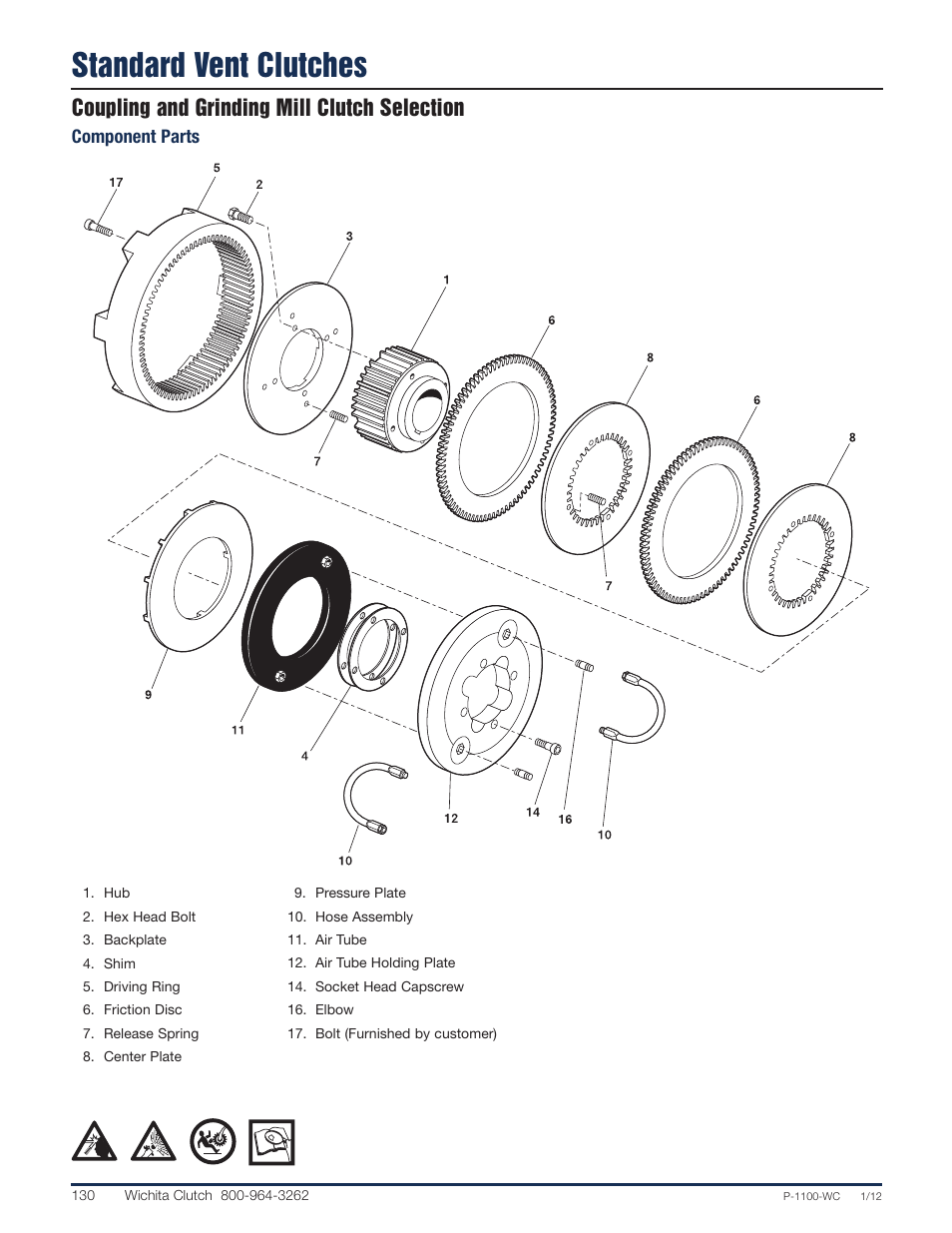 Standard vent clutches, Coupling and grinding mill clutch selection | Wichita Clutch SV - Standard Ventilated Clutch User Manual | Page 9 / 14