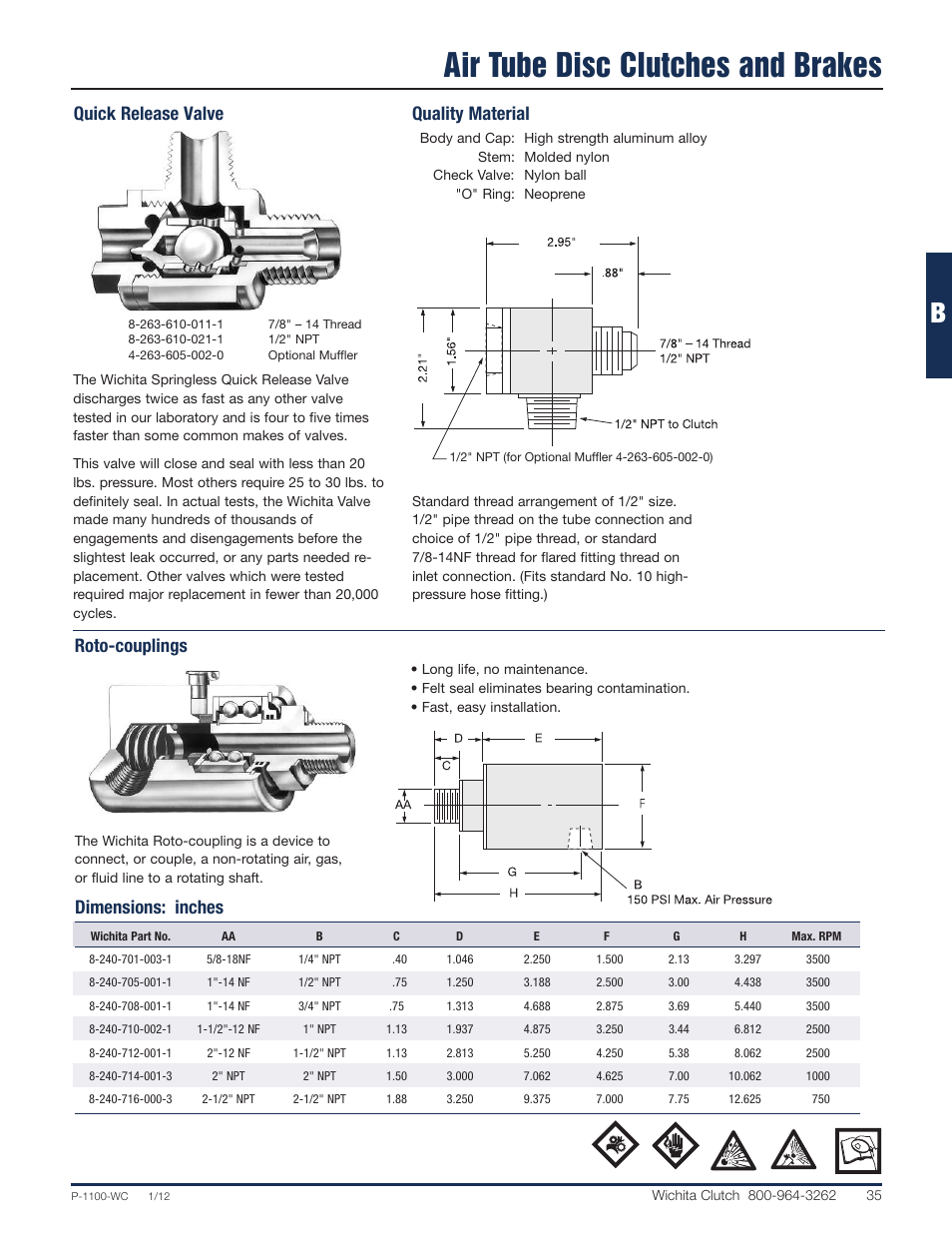 Air tube disc clutches and brakes | Wichita Clutch LK Brake User Manual | Page 14 / 22