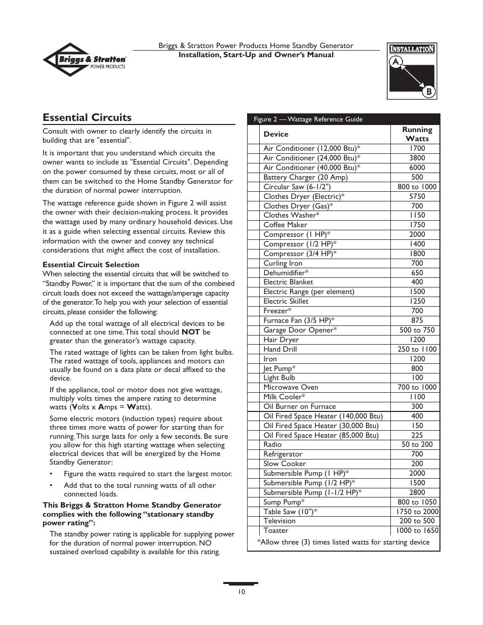 Essential circuits | Briggs & Stratton 01975-0 User Manual | Page 10 / 80