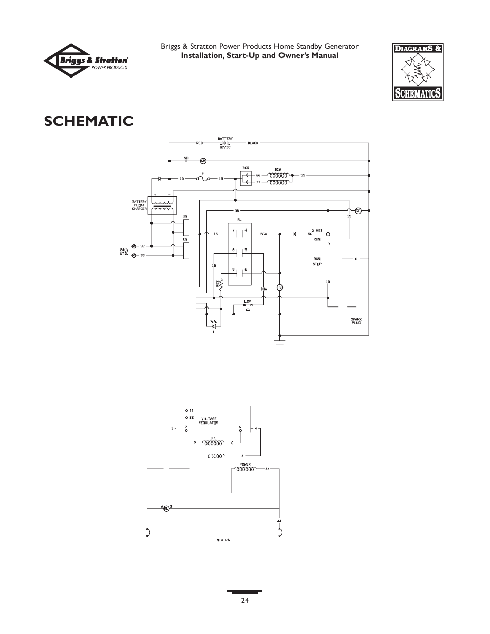 Schematic | Briggs & Stratton 01975-0 User Manual | Page 24 / 80