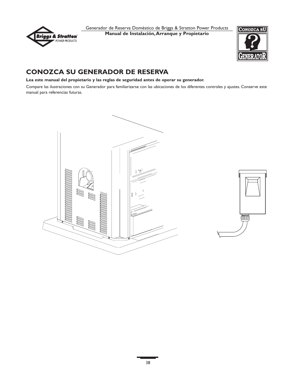 Conozca su generador de reserva | Briggs & Stratton 01975-0 User Manual | Page 38 / 80