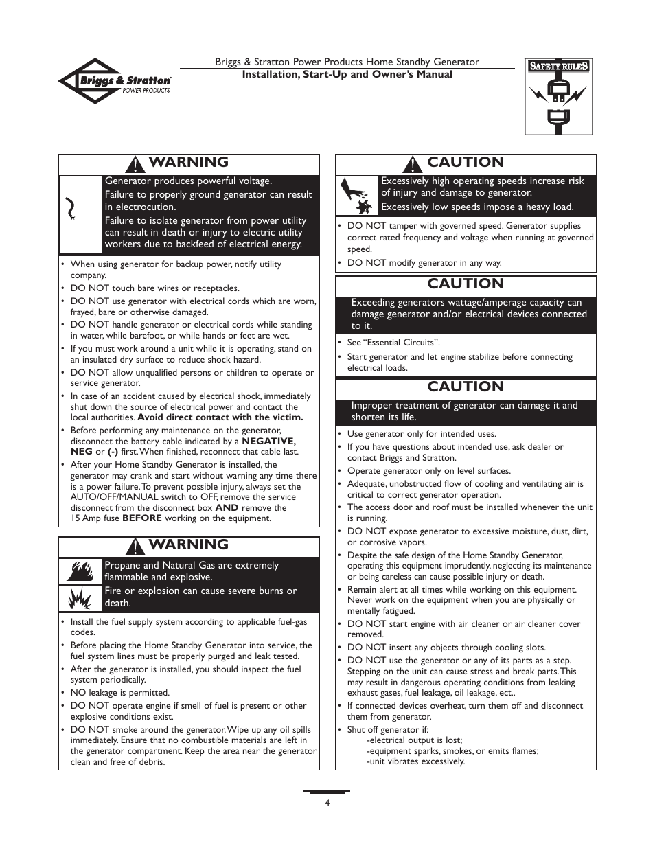 Introduction, Location, Caution | Warning | Briggs & Stratton 01975-0 User Manual | Page 4 / 80