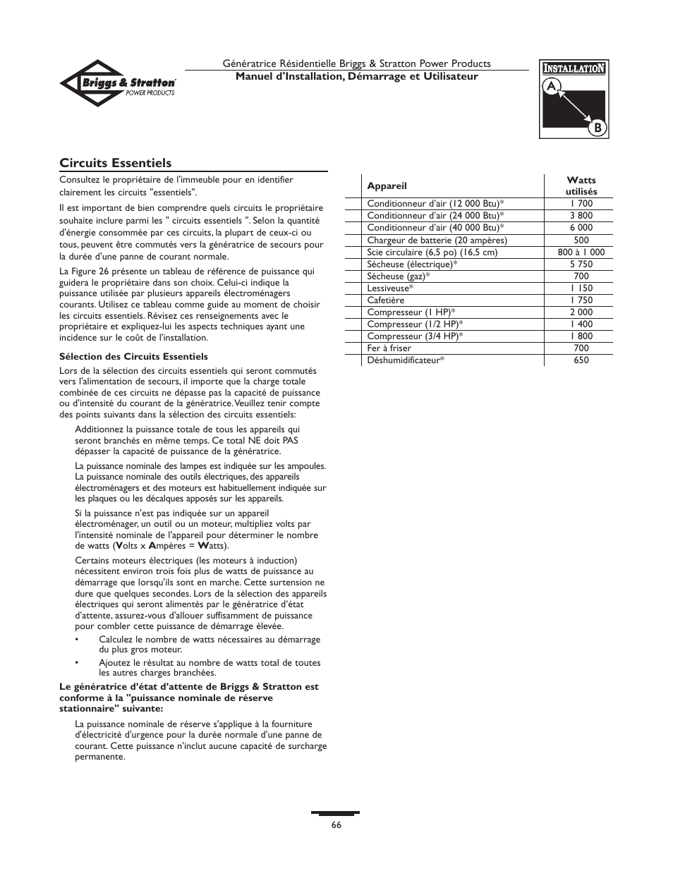 Circuits essentiels | Briggs & Stratton 01975-0 User Manual | Page 66 / 80