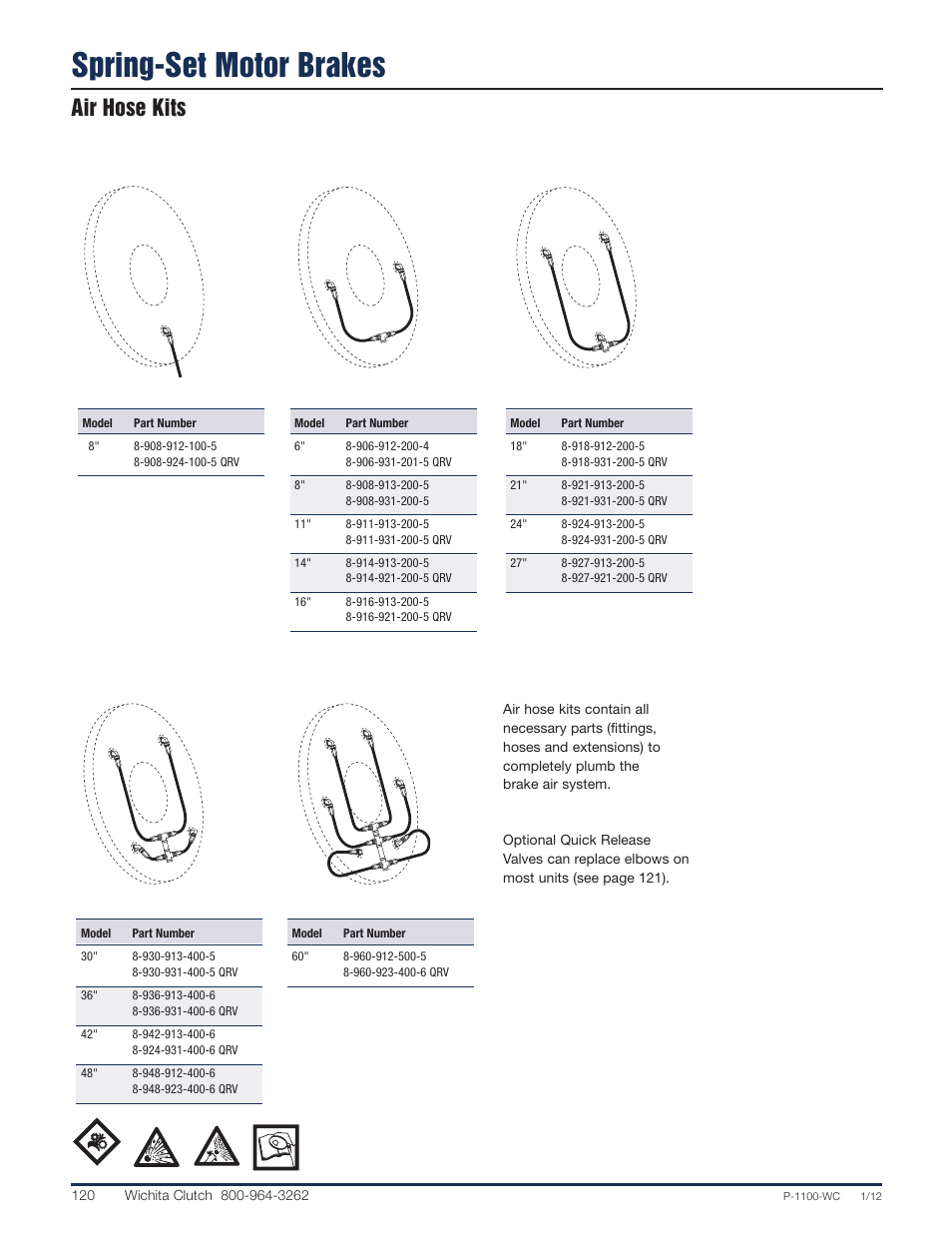 Spring-set motor brakes, Air hose kits | Wichita Clutch Motor Brakes User Manual | Page 7 / 7