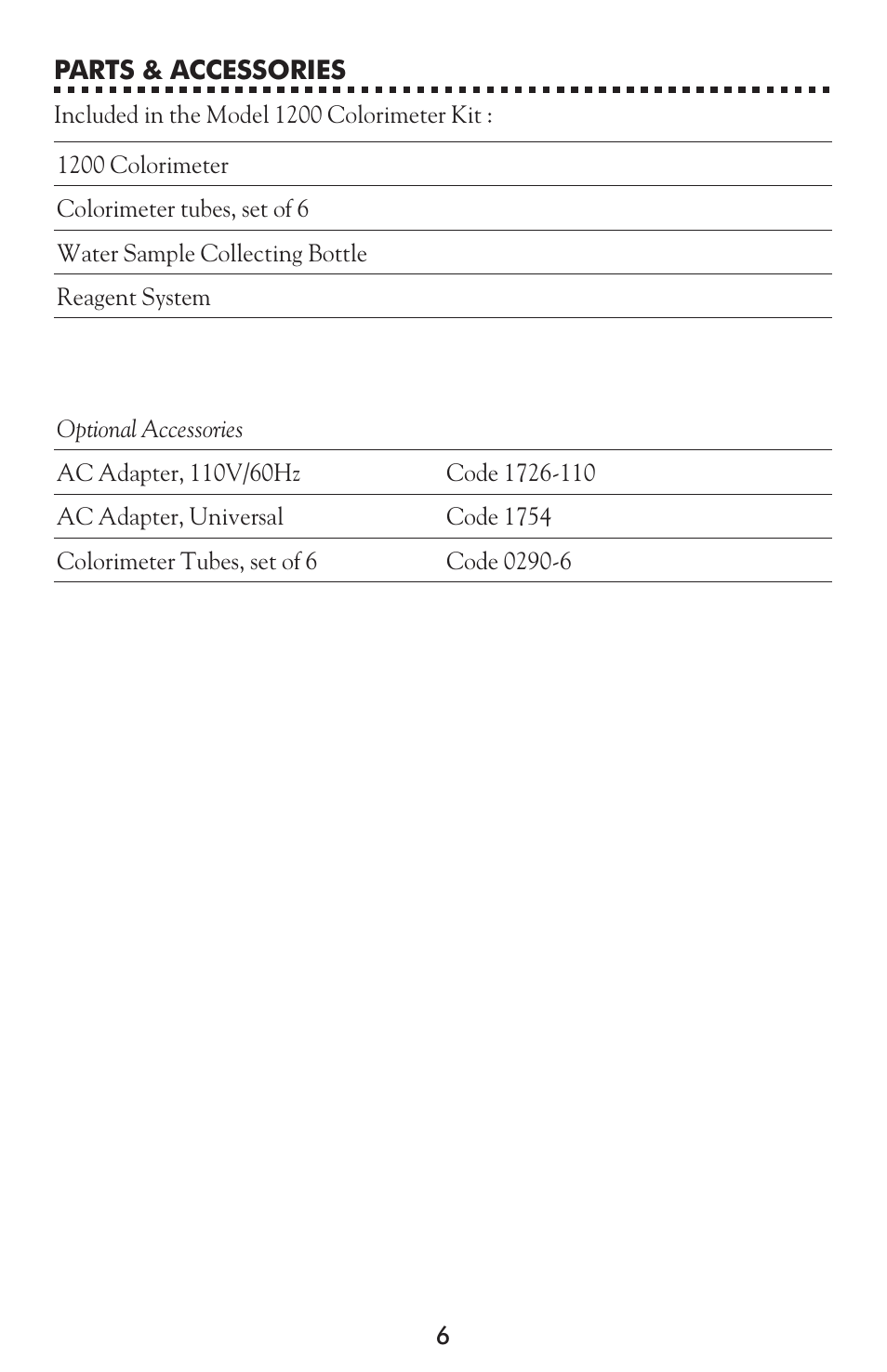 LaMotte 1200 Colorimeter User Manual | Page 6 / 84