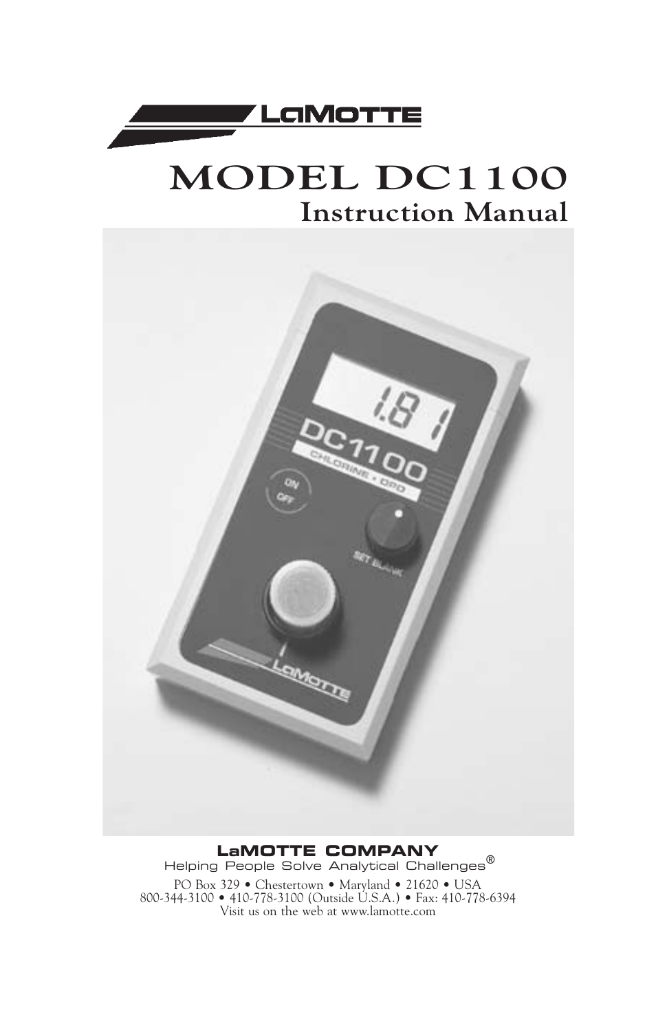 LaMotte DC1100 Colorimeter User Manual | 8 pages