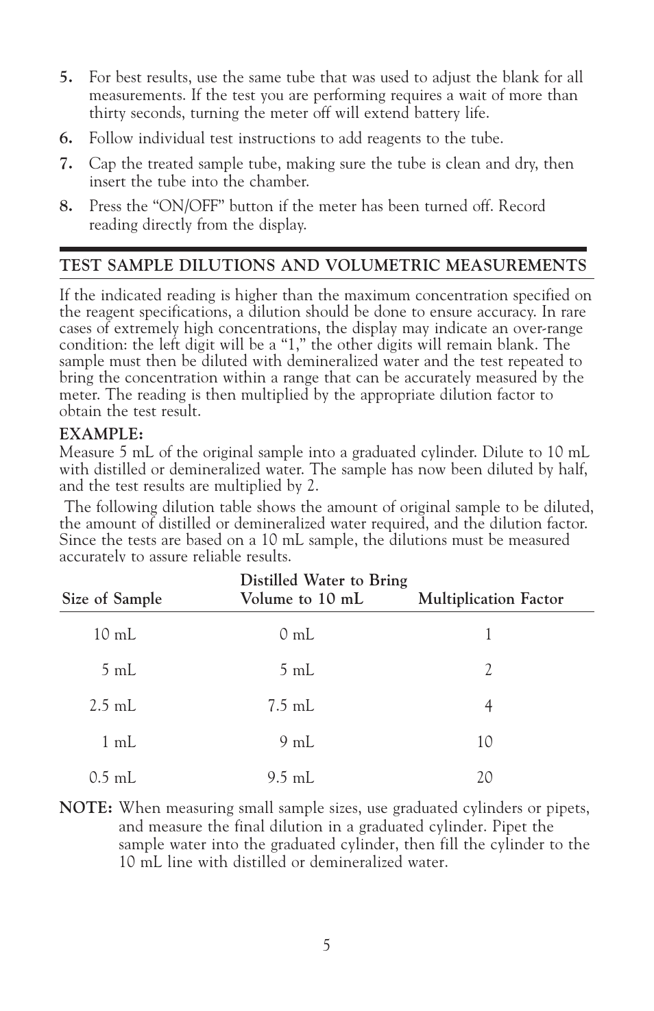 LaMotte DC1100 Colorimeter User Manual | Page 5 / 8