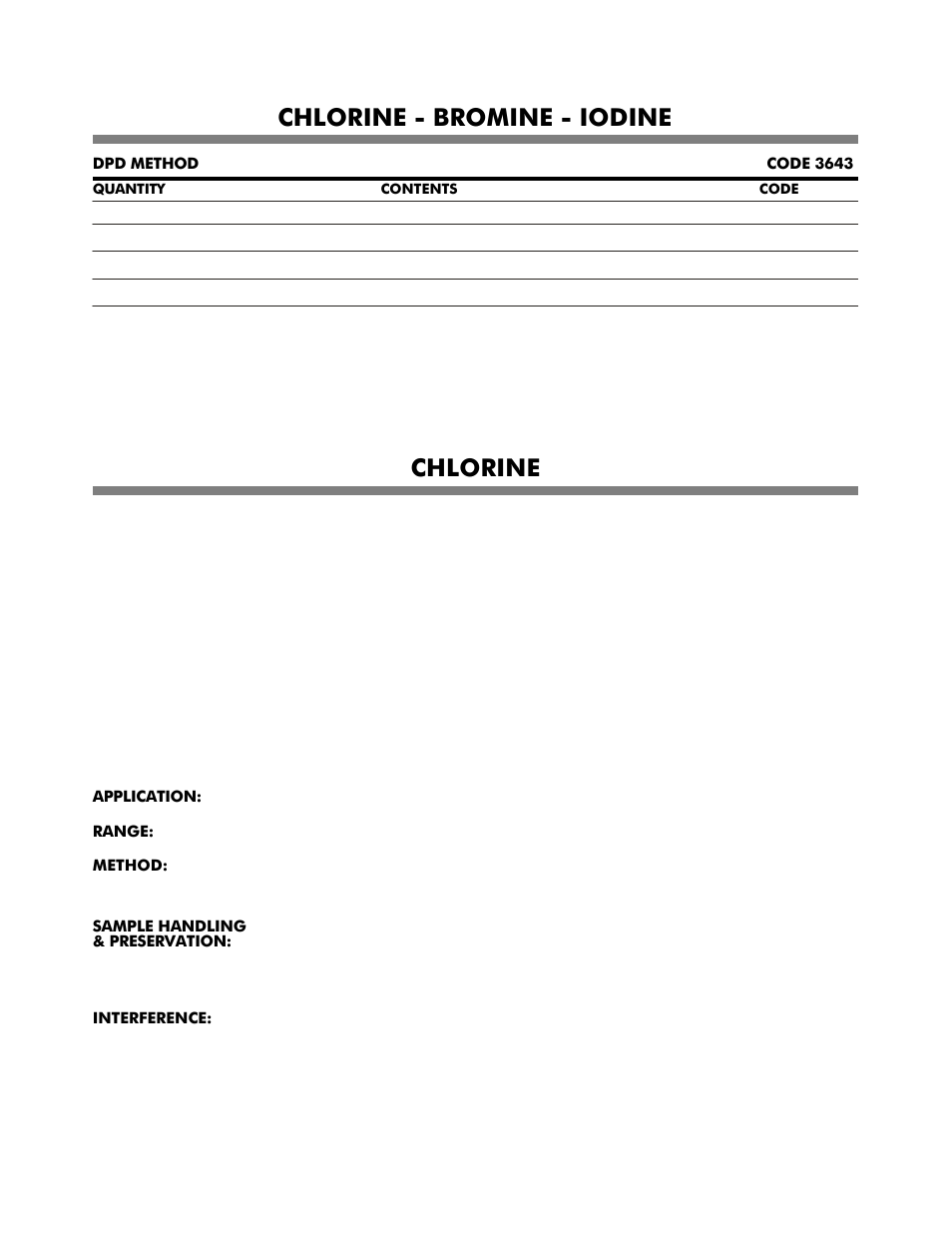 Chlorine - bromine - iodine, Chlorine | LaMotte DC1600 Colorimeter User Manual | Page 17 / 90