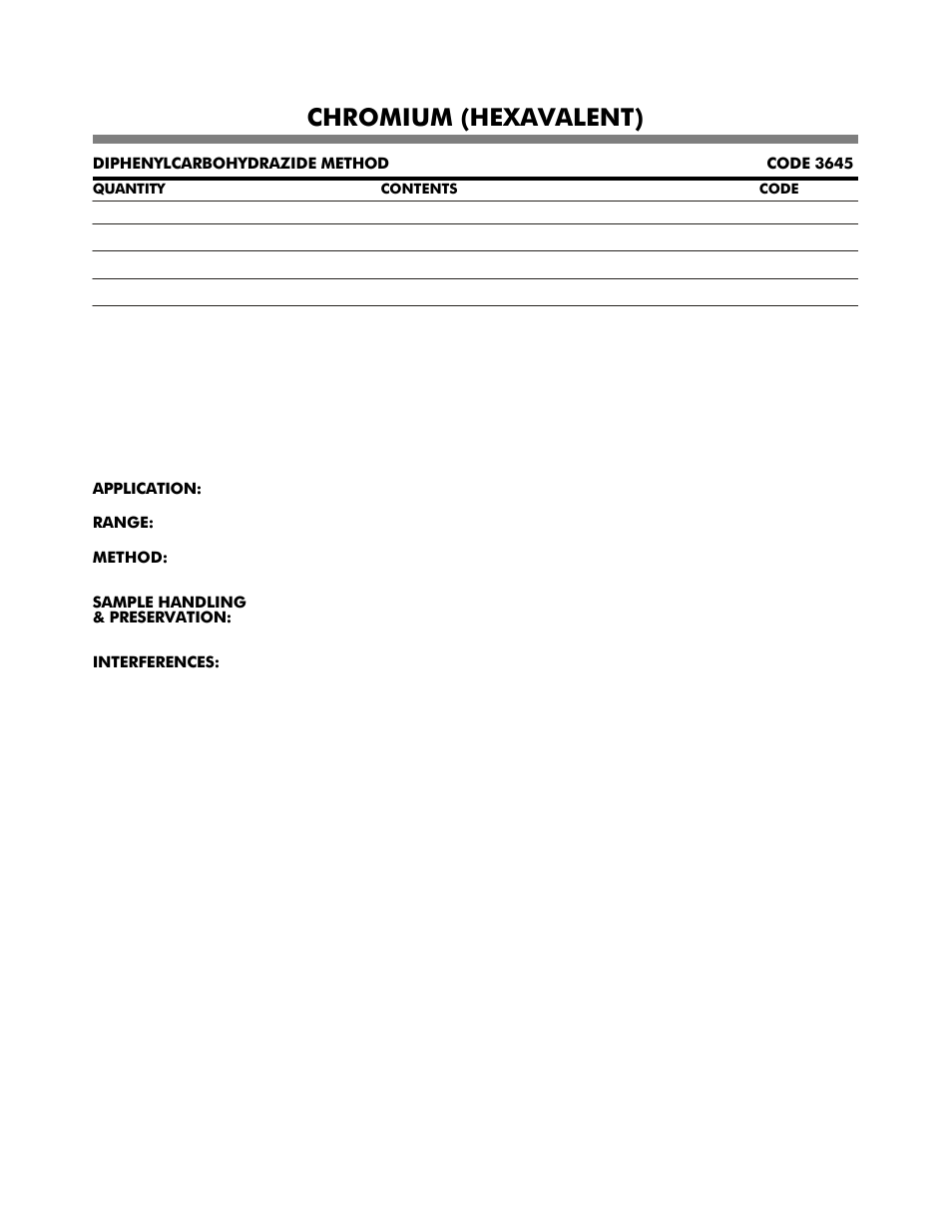 Chromium (hexavalent) | LaMotte DC1600 Colorimeter User Manual | Page 25 / 90