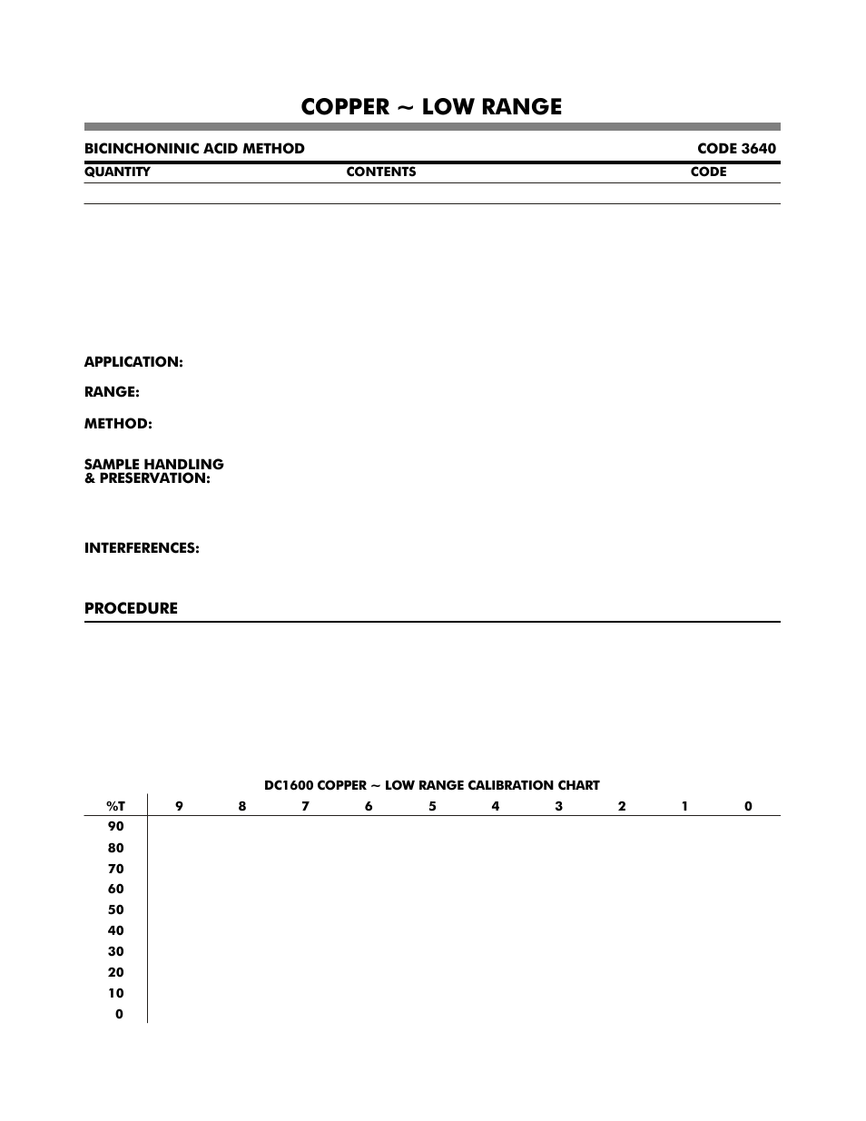 Copper ~ low range | LaMotte DC1600 Colorimeter User Manual | Page 31 / 90