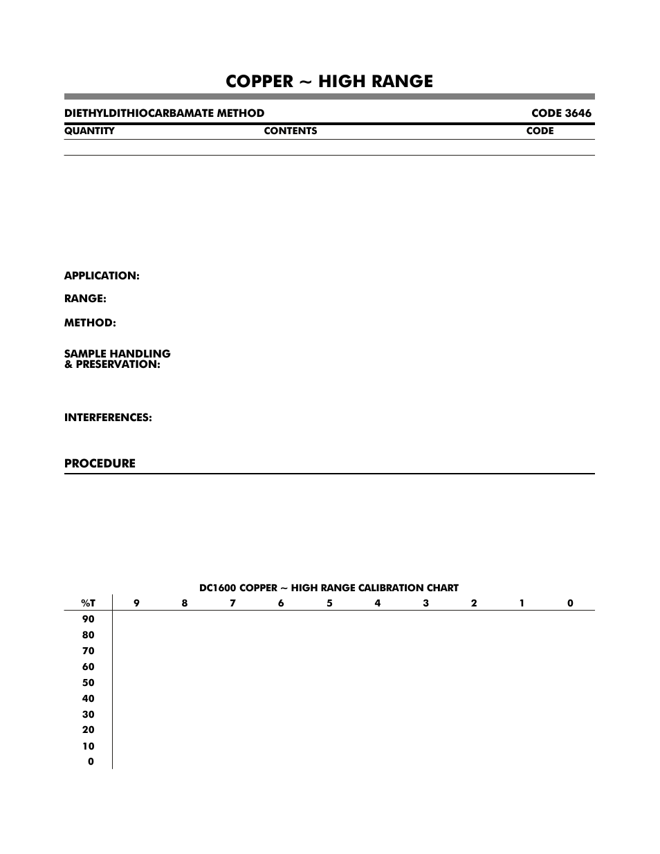 Copper ~ high range | LaMotte DC1600 Colorimeter User Manual | Page 33 / 90