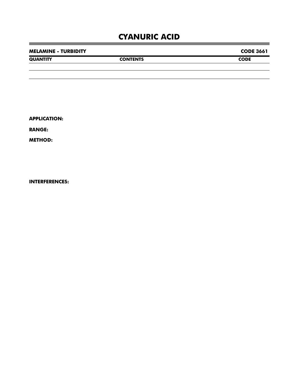 Cyanuric acid | LaMotte DC1600 Colorimeter User Manual | Page 37 / 90