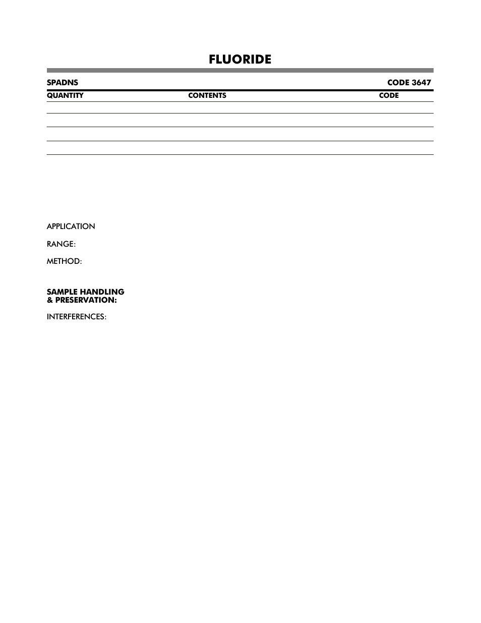 Fluoride | LaMotte DC1600 Colorimeter User Manual | Page 39 / 90