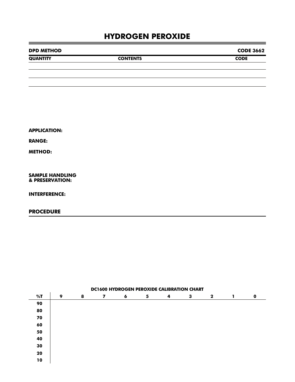 Hydrogen peroxide | LaMotte DC1600 Colorimeter User Manual | Page 43 / 90