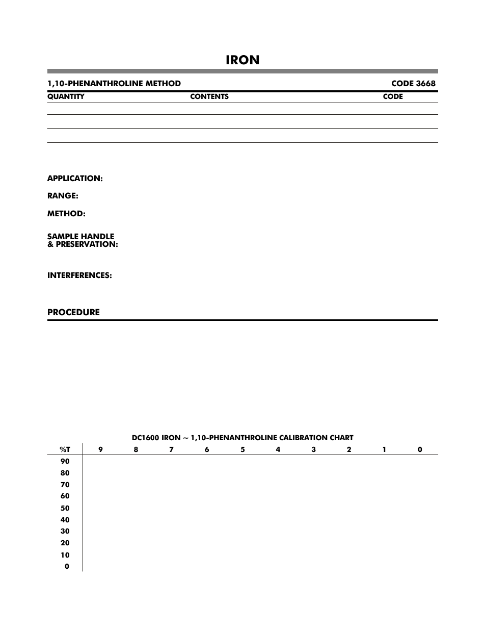 Iron | LaMotte DC1600 Colorimeter User Manual | Page 47 / 90