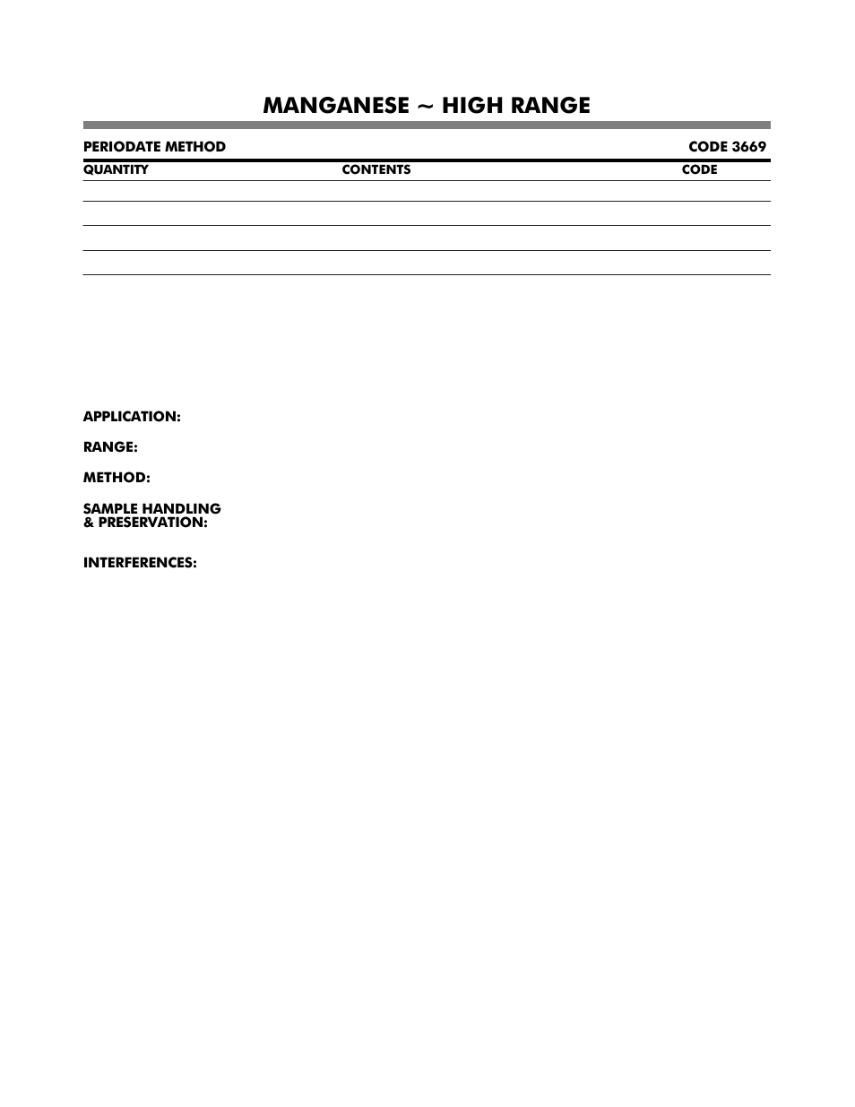 Manganese ~ high range | LaMotte DC1600 Colorimeter User Manual | Page 49 / 90