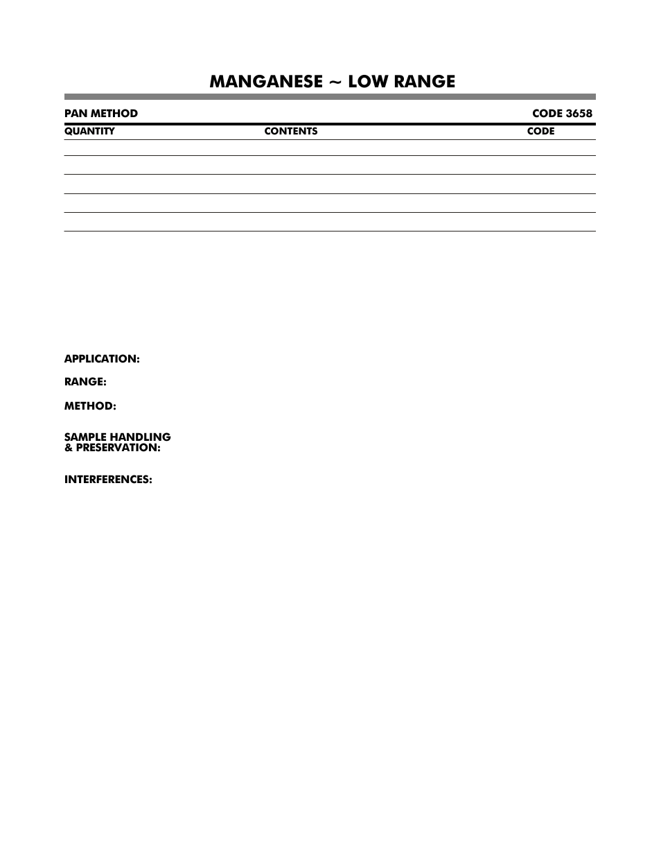 Manganese ~ low range | LaMotte DC1600 Colorimeter User Manual | Page 51 / 90