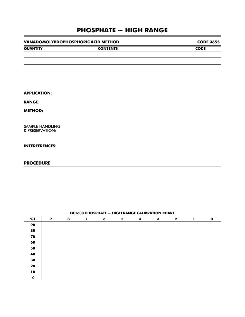 Phosphate ~ high range | LaMotte DC1600 Colorimeter User Manual | Page 71 / 90