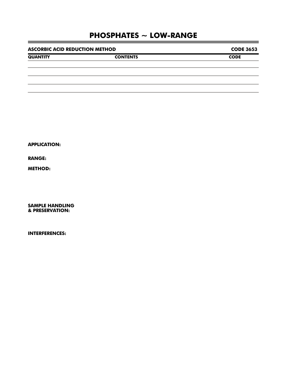 Phosphates ~ low-range | LaMotte DC1600 Colorimeter User Manual | Page 73 / 90