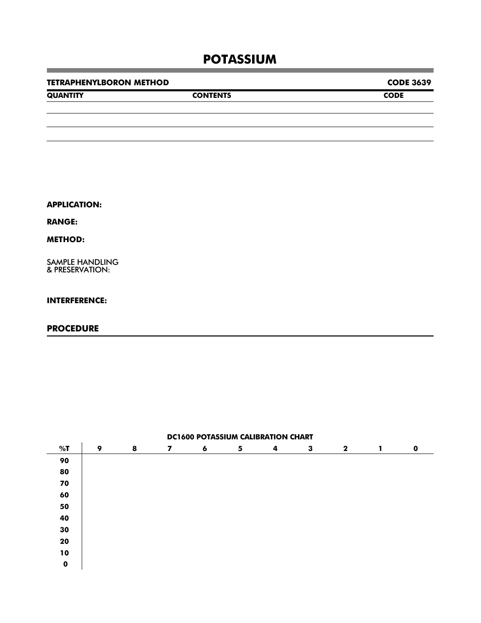 Potassium | LaMotte DC1600 Colorimeter User Manual | Page 75 / 90