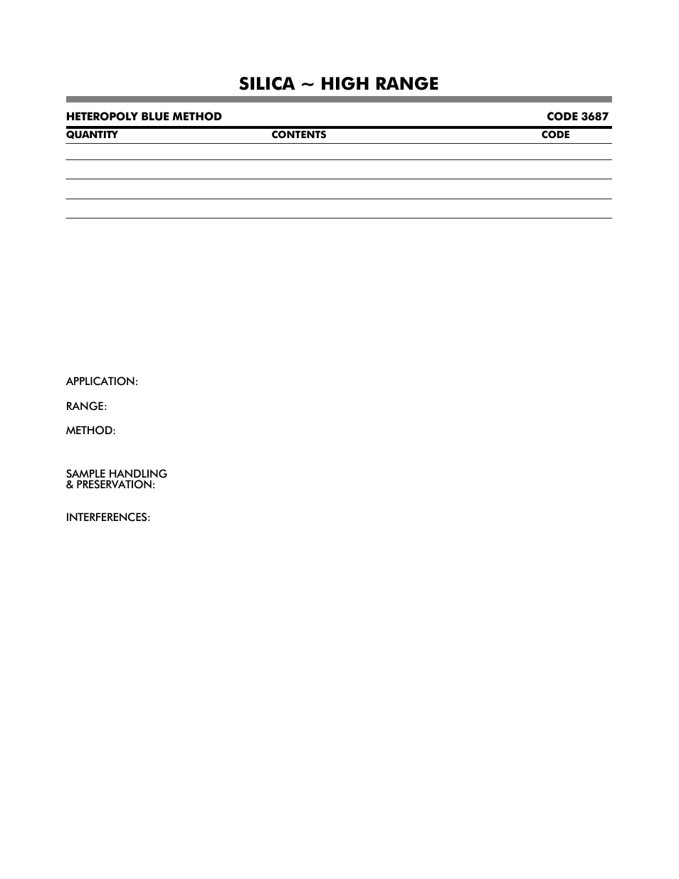 Silica ~ high range | LaMotte DC1600 Colorimeter User Manual | Page 79 / 90