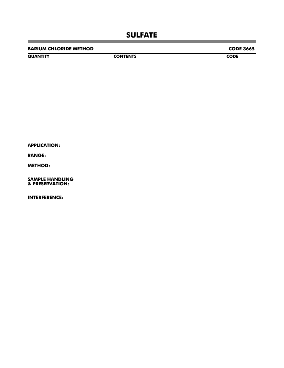 Sulfate | LaMotte DC1600 Colorimeter User Manual | Page 81 / 90