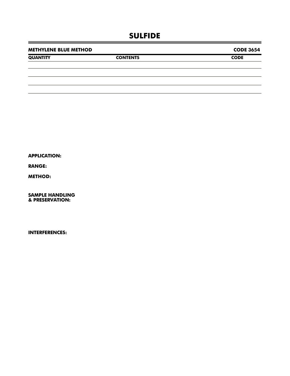 Sulfide | LaMotte DC1600 Colorimeter User Manual | Page 83 / 90