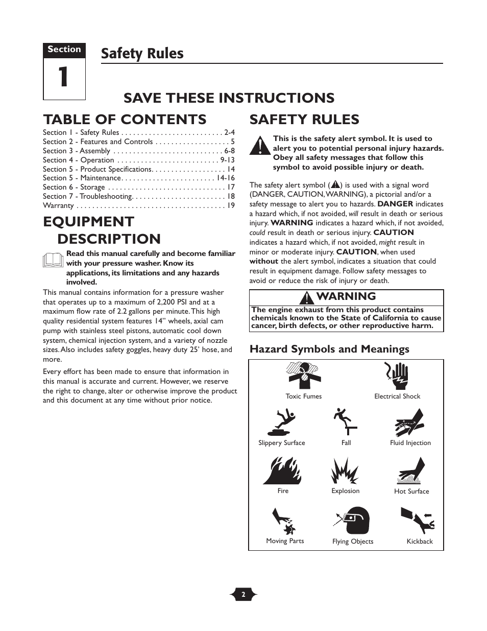 Briggs & Stratton 20228 User Manual | Page 2 / 36