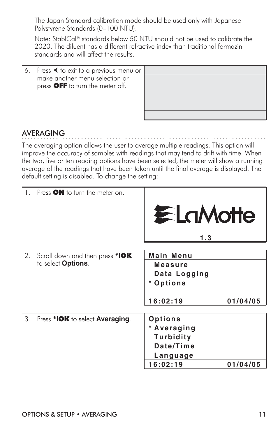 LaMotte 2020i Turbidimeter User Manual | Page 11 / 44