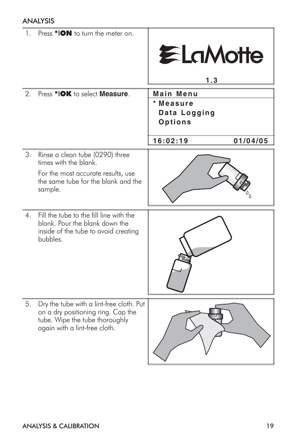 LaMotte 2020i Turbidimeter User Manual | Page 19 / 44