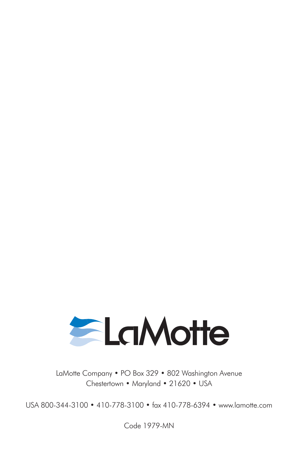 LaMotte 2020i Turbidimeter User Manual | Page 44 / 44
