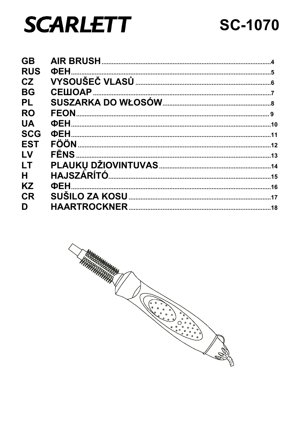 Scarlett SC-1070 User Manual | 20 pages