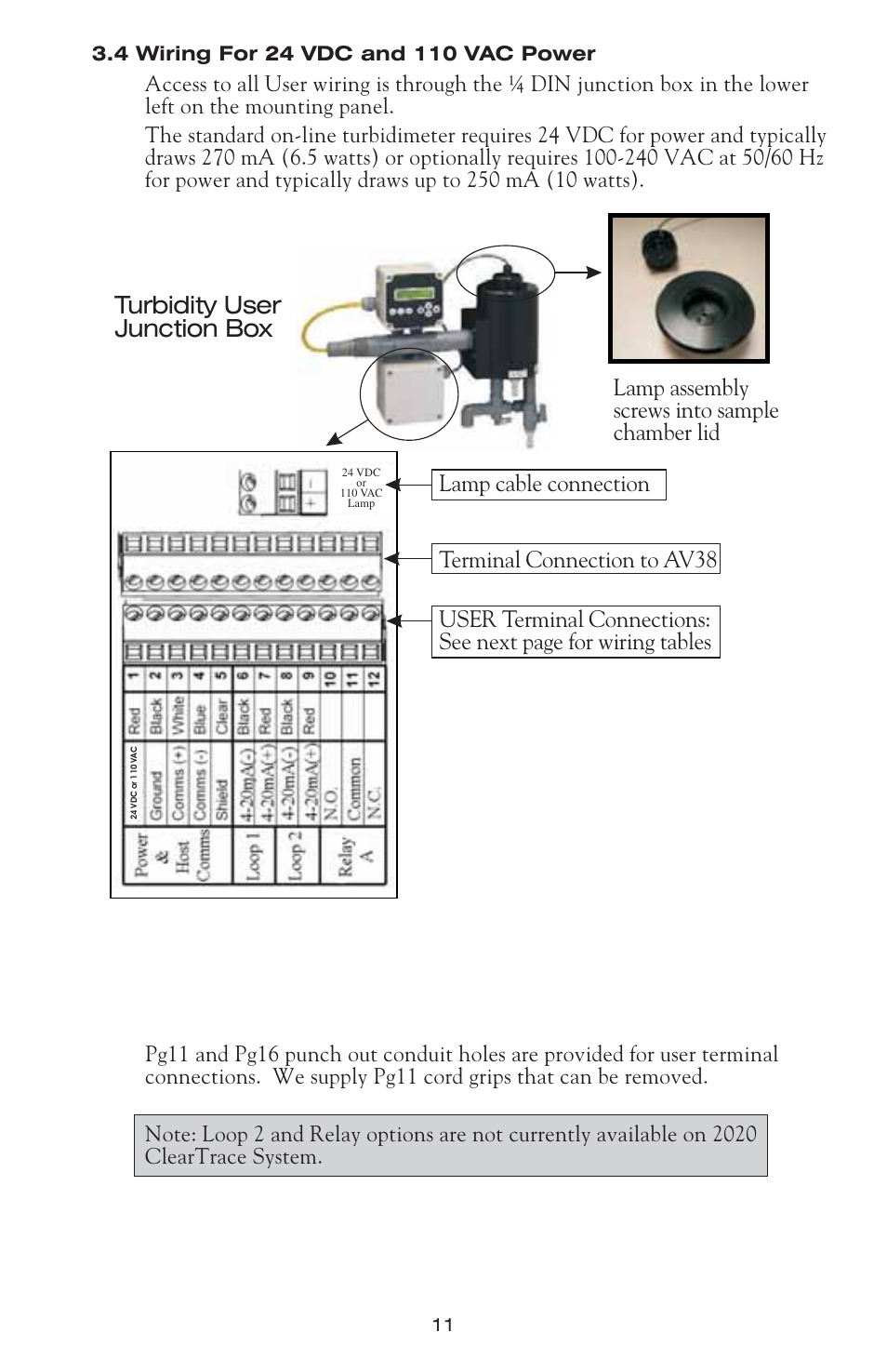 Turbidity user junction box | LaMotte 2020 ClearTrace User Manual | Page 12 / 36