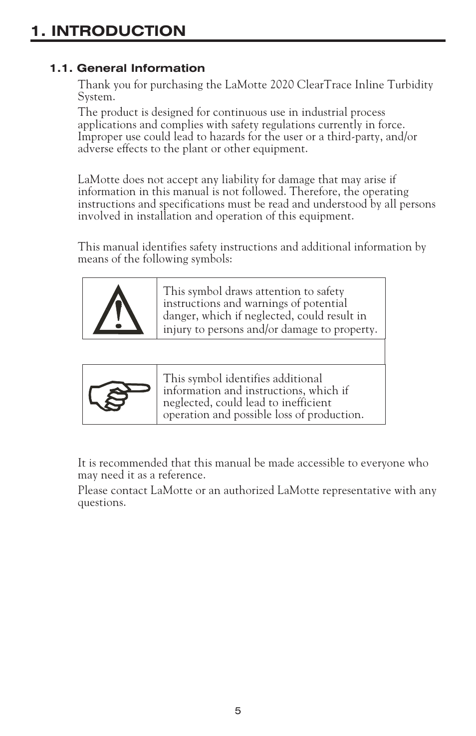 Introduction | LaMotte 2020 ClearTrace User Manual | Page 6 / 36