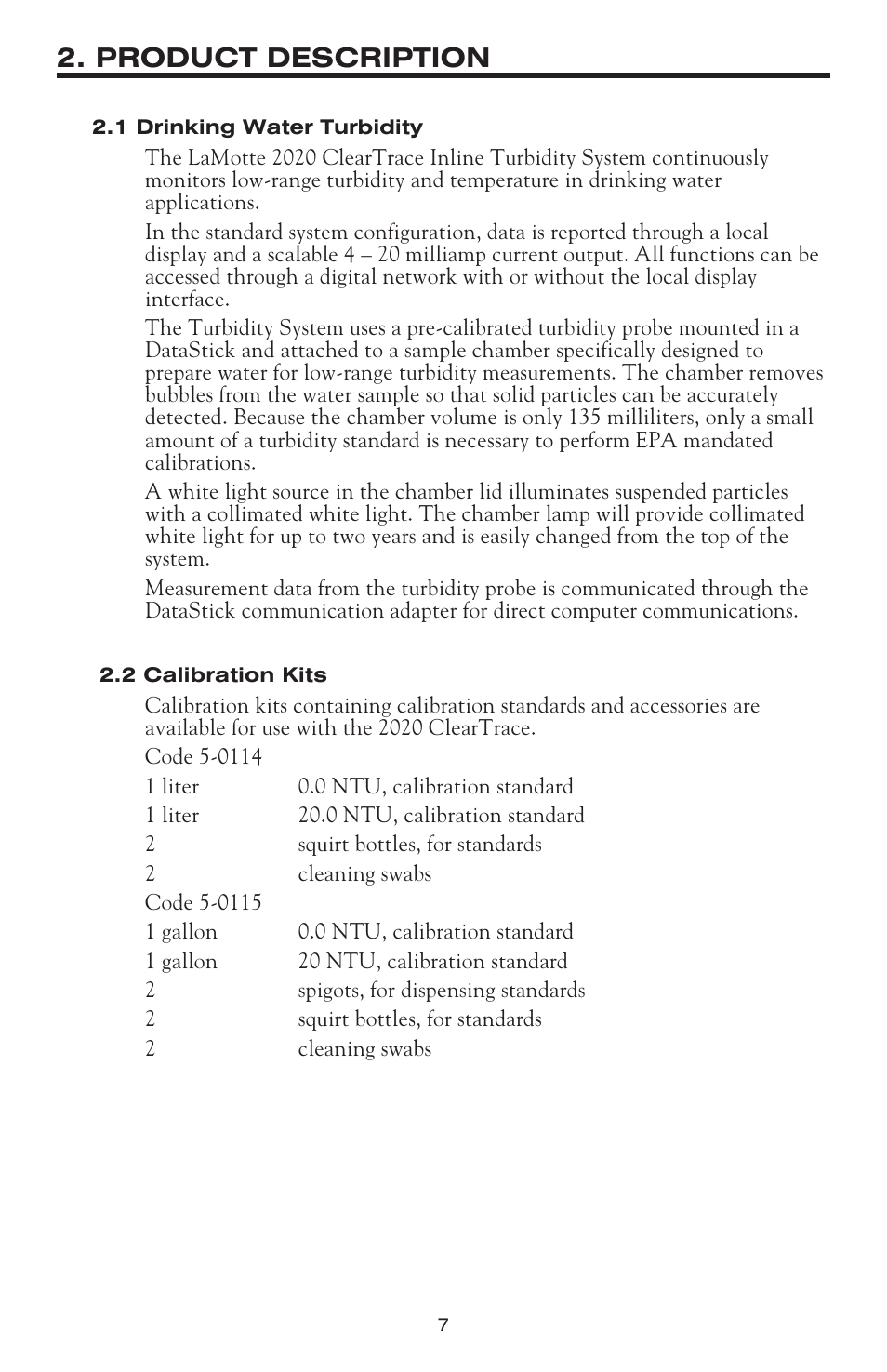 Product description | LaMotte 2020 ClearTrace User Manual | Page 8 / 36