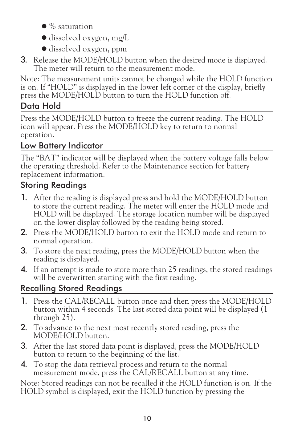 LaMotte Tracer Dissolved Oxygen Meter User Manual | Page 10 / 21