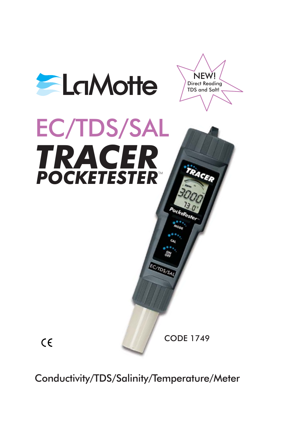 LaMotte Tracer SAL Meter User Manual | 20 pages