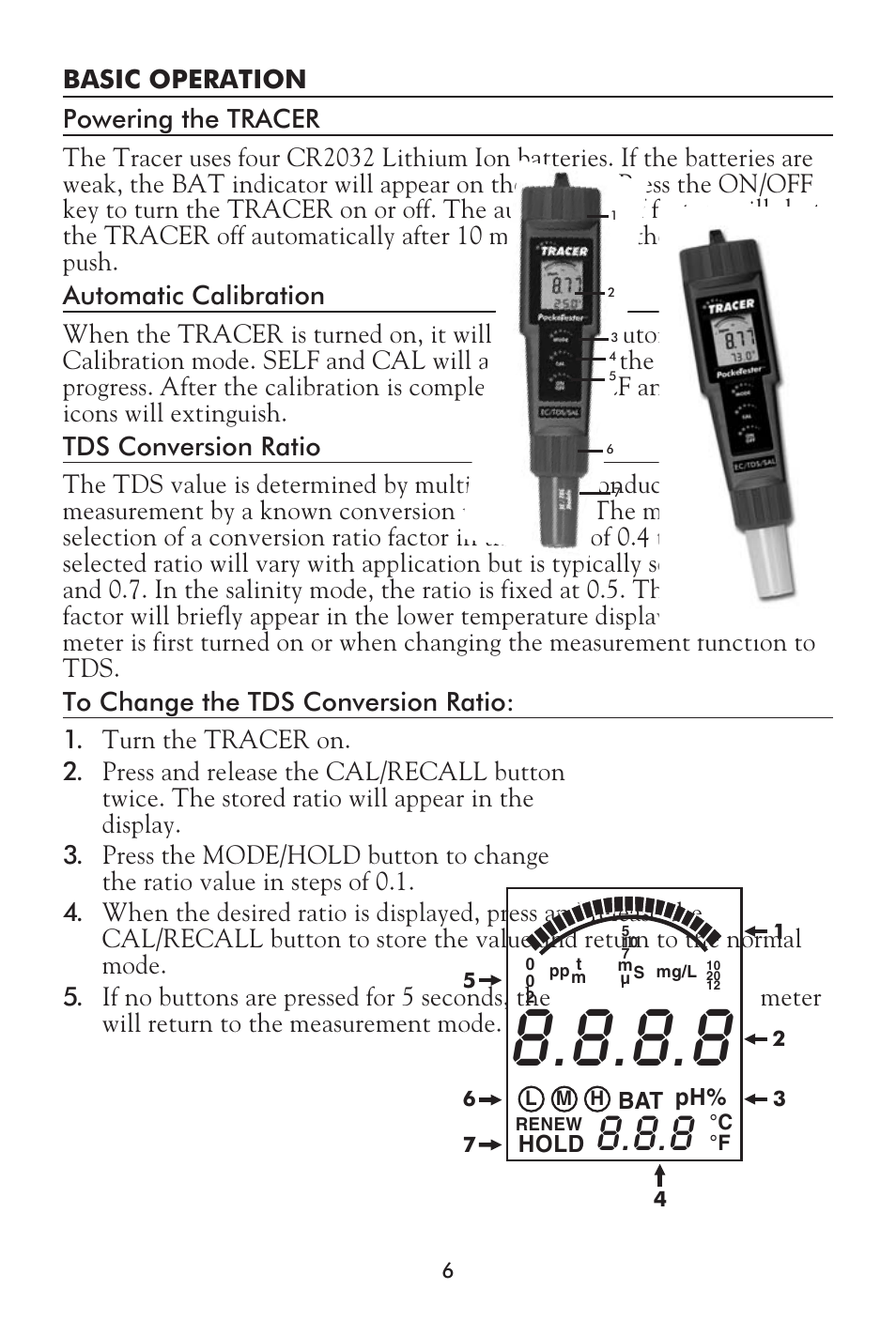 LaMotte Tracer SAL Meter User Manual | Page 6 / 20