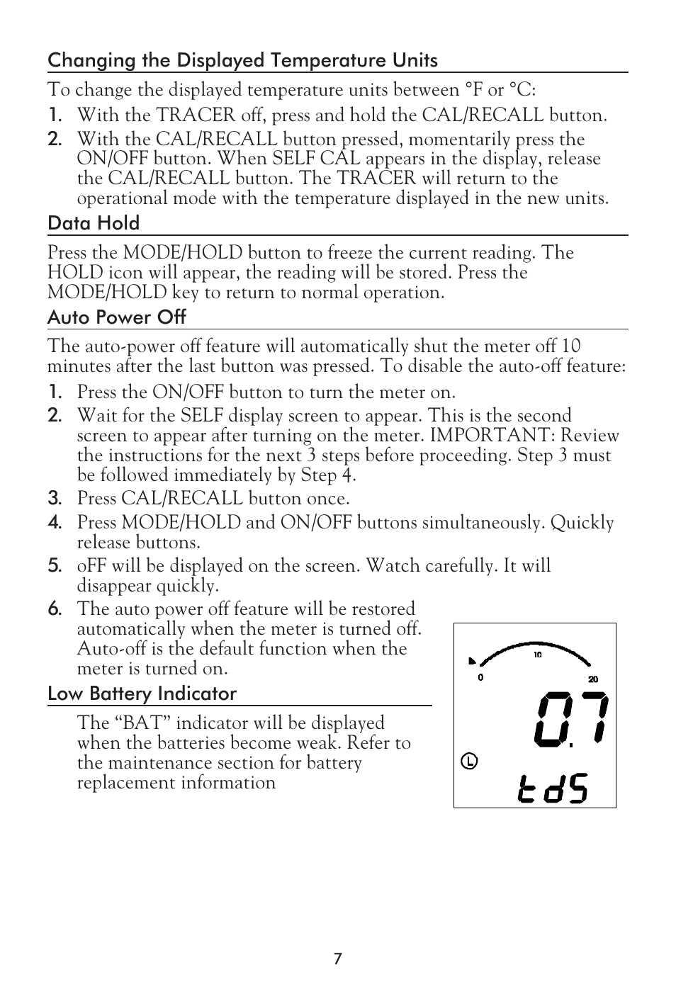 LaMotte Tracer SAL Meter User Manual | Page 7 / 20